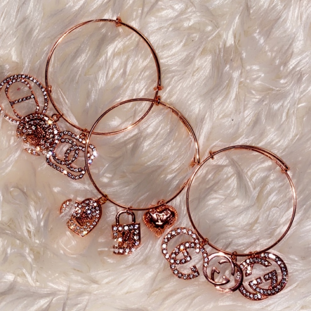 Rose Gold Bangles with inspired charms